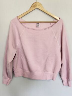 Pink Raw Neck Cropped Sweatshirt Size S